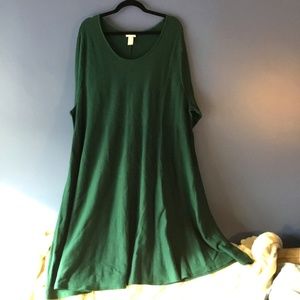 J. Jill Green Sweater Dress with Ribbed Knit Skirt